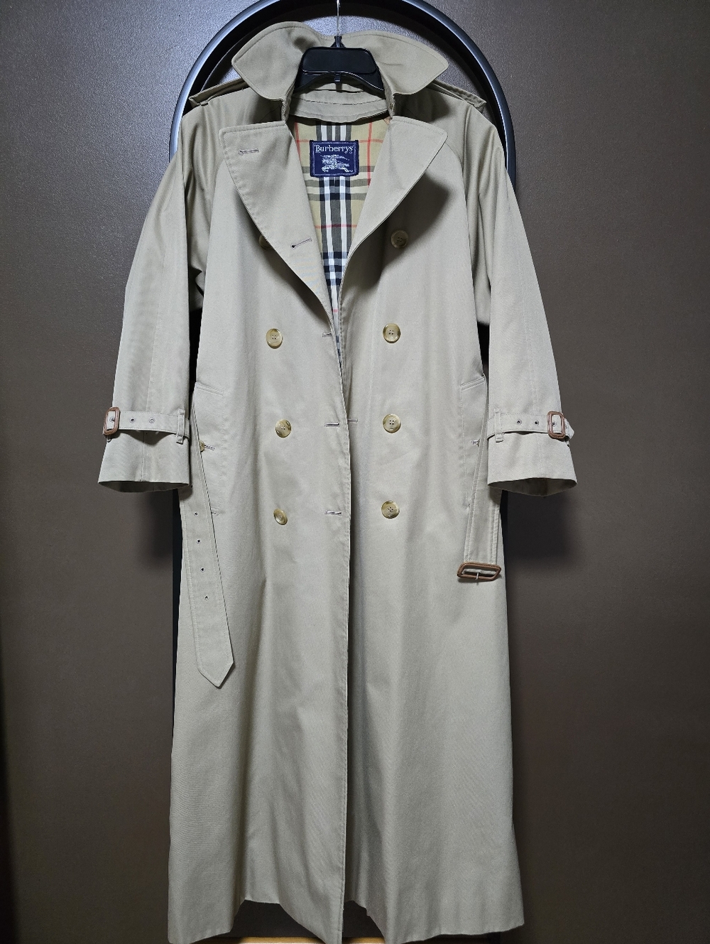 Vintage Burberry Beige Trench Coat with Removable Liner